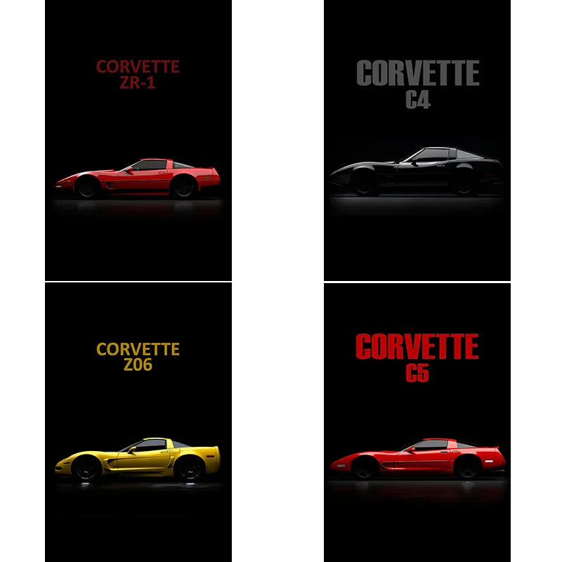 Corvette C4 C5 Z06 ZR-1 Retro Posters