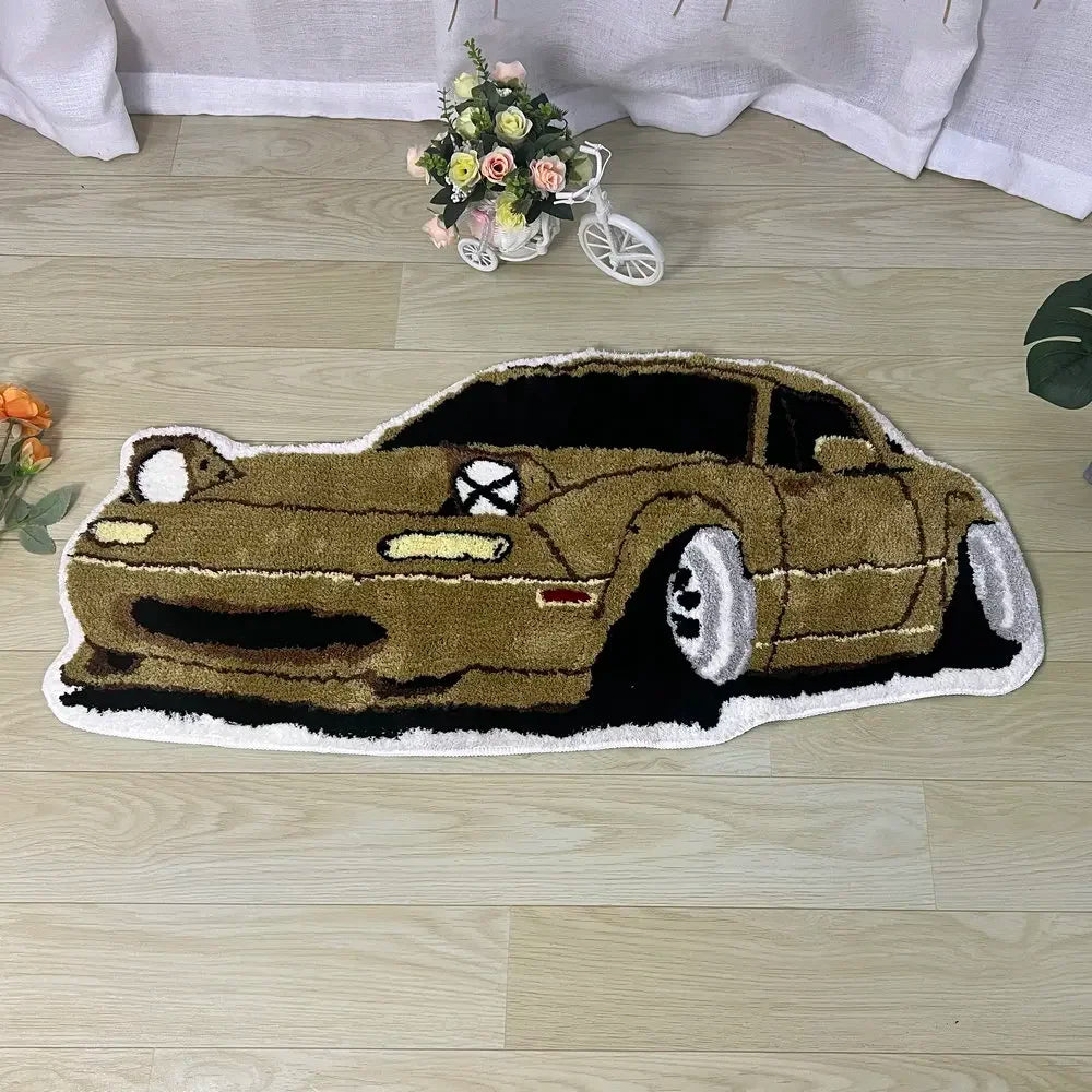 vintage sportscar rug