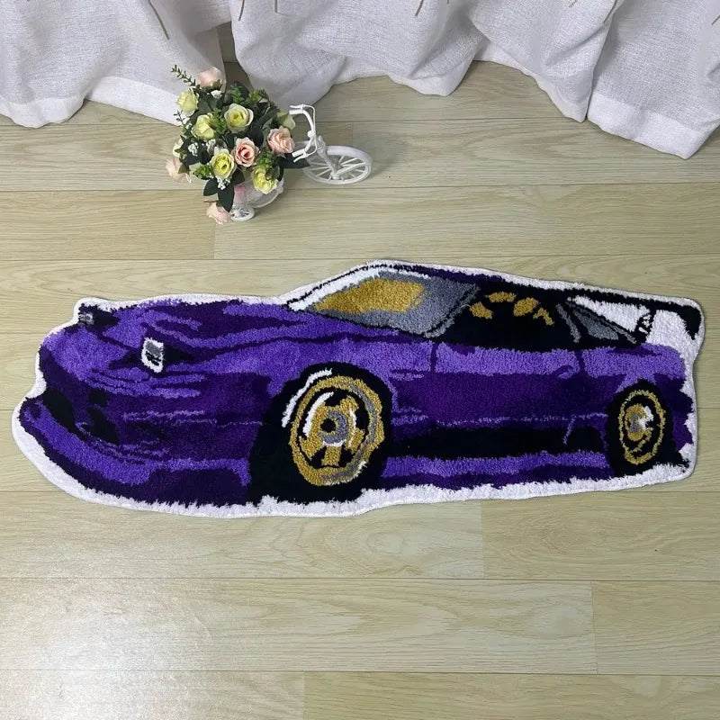 vintage sportscar rug