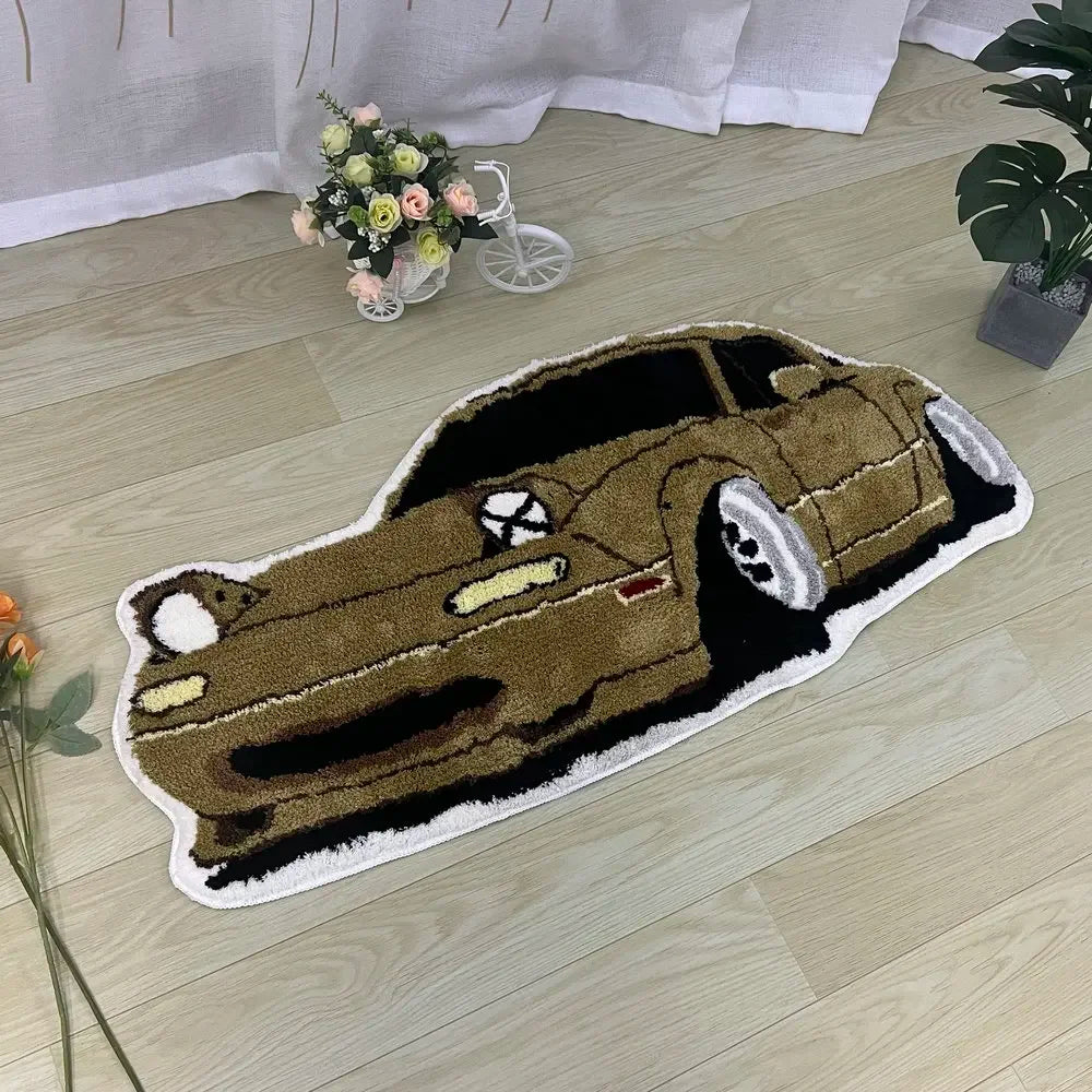 vintage sportscar rug