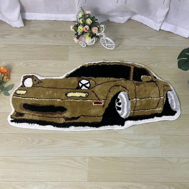 vintage sportscar rug