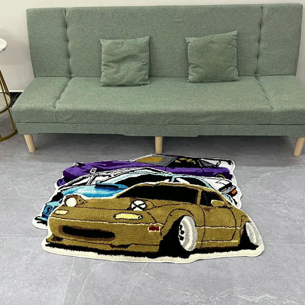 vintage sportscar rug
